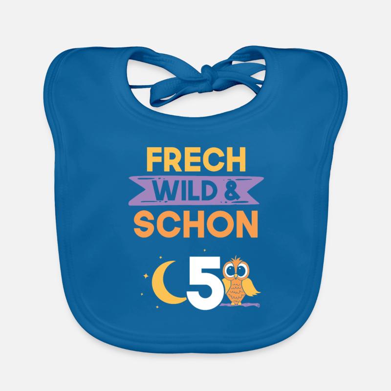 5 Jahre Geburtstag Junge Mädchen Eule Baby Bio-Lätzchen