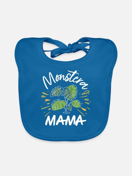Monstera Mama - Baby Bio-Lätzchen - Pfauenblau