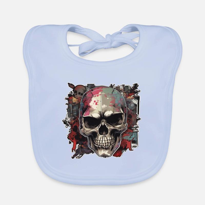 Skulls Skull Skull Skull Bones Organic Baby Bibs