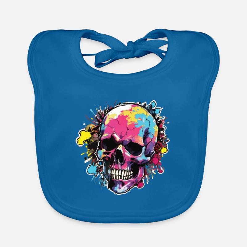 Skulls Skull Skull Skull Bones Organic Baby Bibs