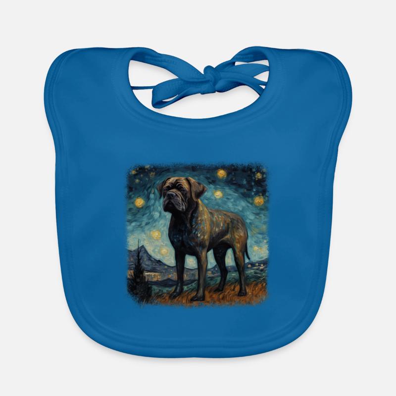 Cane Corso Van gogh starry night Organic Baby Bibs