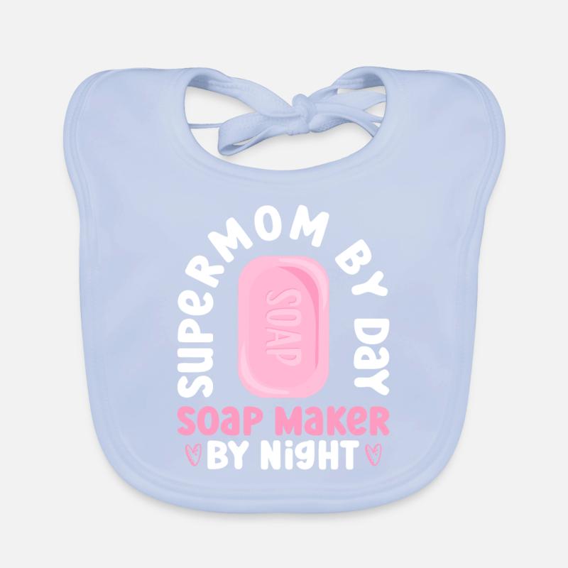 Soap making mom soap maker saying mom Organic Baby Bibs