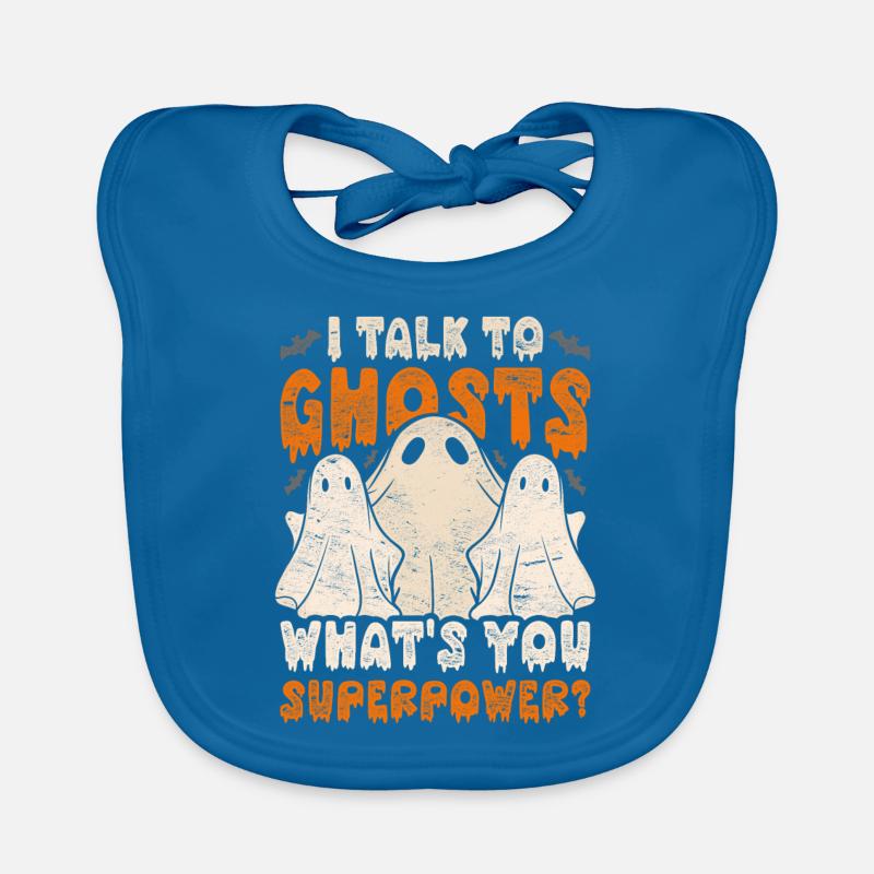 Ghost Hunt I Talk To Ghosts Organic Baby Bibs