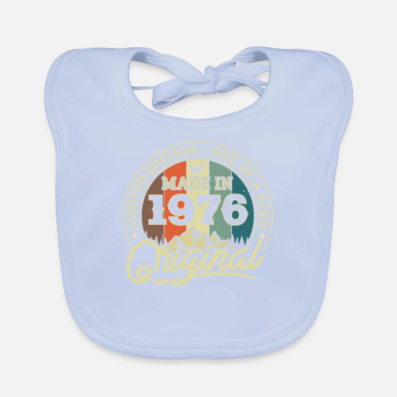Retro Birthday Gift '76 Organic Baby Bibs