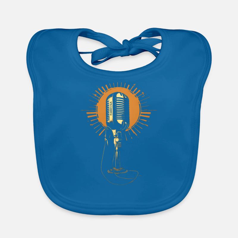 Microphone Retro Mic Organic Baby Bibs