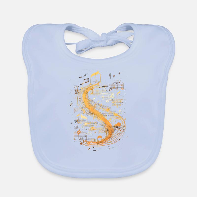Notes musicales Sentious classiques Bavoir bio Bébé
