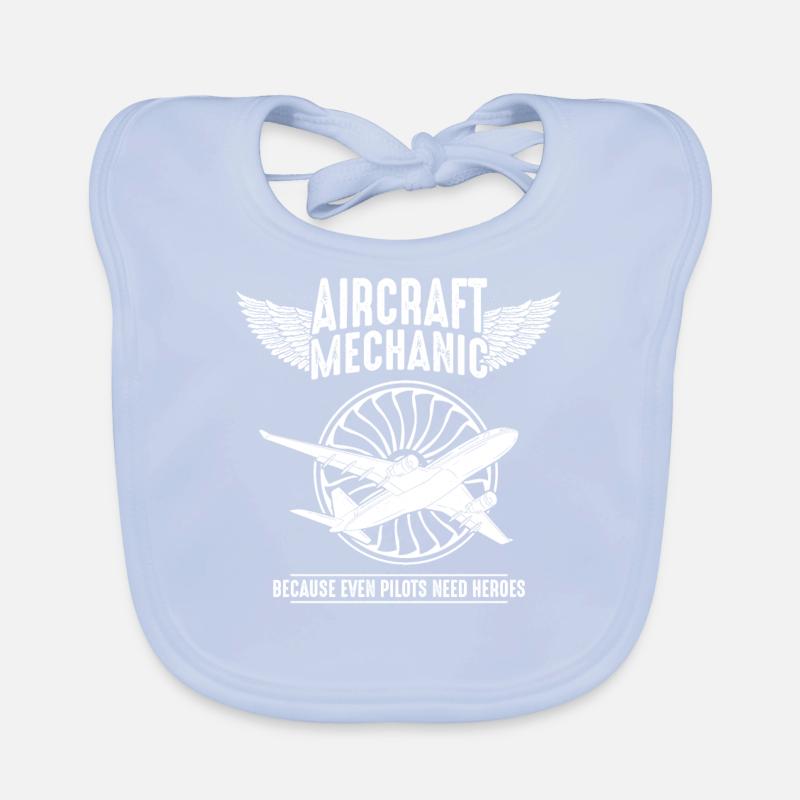 Airplane Mechanic Aviation Technician - Because Organic Baby Bibs