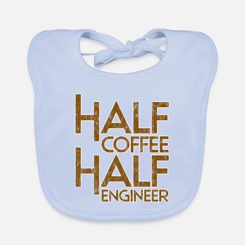 Half Coffee Half Engineer 3 Organic Baby Bibs