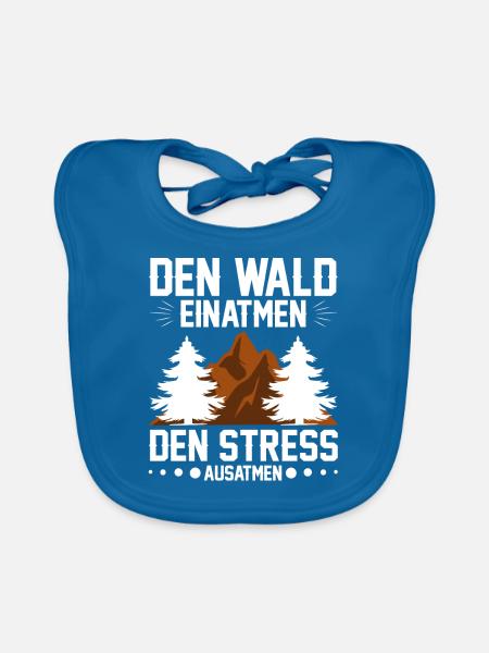 Förster Waldliebhaber Baum Naturliebhaber - Baby Bio-Lätzchen - Pfauenblau - Vorne