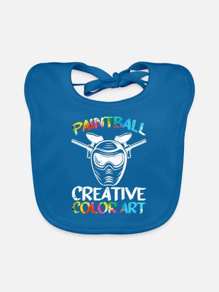 Paintball Creative Paint Color Art Airsoft Paint - Bavoir bio Bébé - bleu paon - Devant