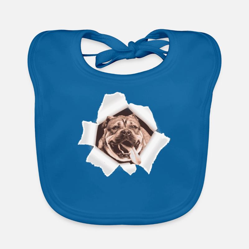 Dog peeking through a hole Organic Baby Bibs