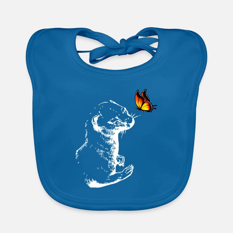 Weasel with butterfly Organic Baby Bibs