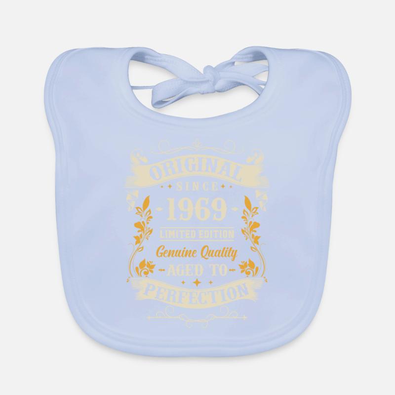 Iconic birthday present 1969 54 years Organic Baby Bibs