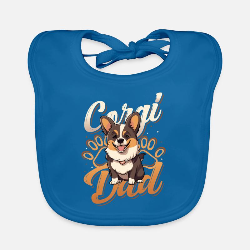 Corgi Daddy, Cute Corgi Daddy Organic Baby Bibs