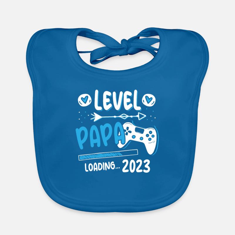 Papa Level Loading 2023 (Garantie du prix le plus bas) - Bavoir bio Bébé - bleu paon