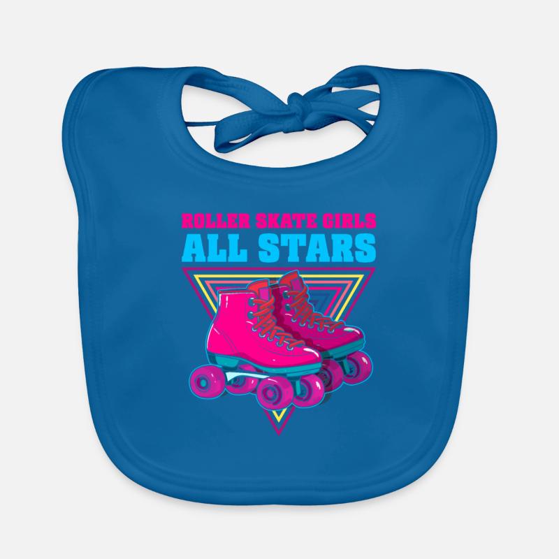 Roller Skating Roller Skating Girls Organic Baby Bibs