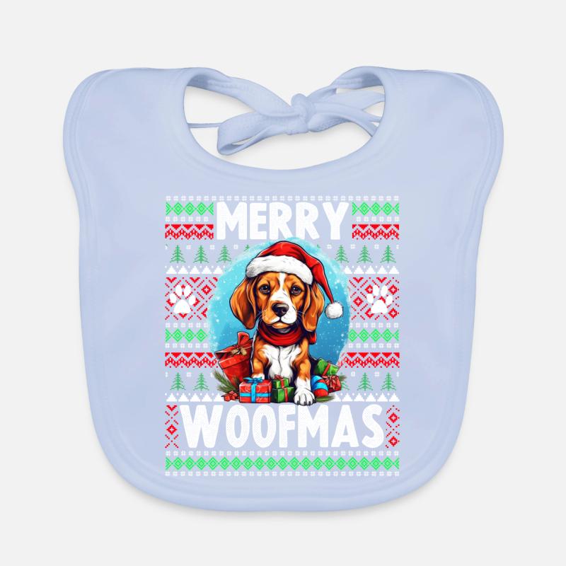 Dog Lover Christmas - Lustiger hässlicher Weihnachtspullover Baby Bio-Lätzchen