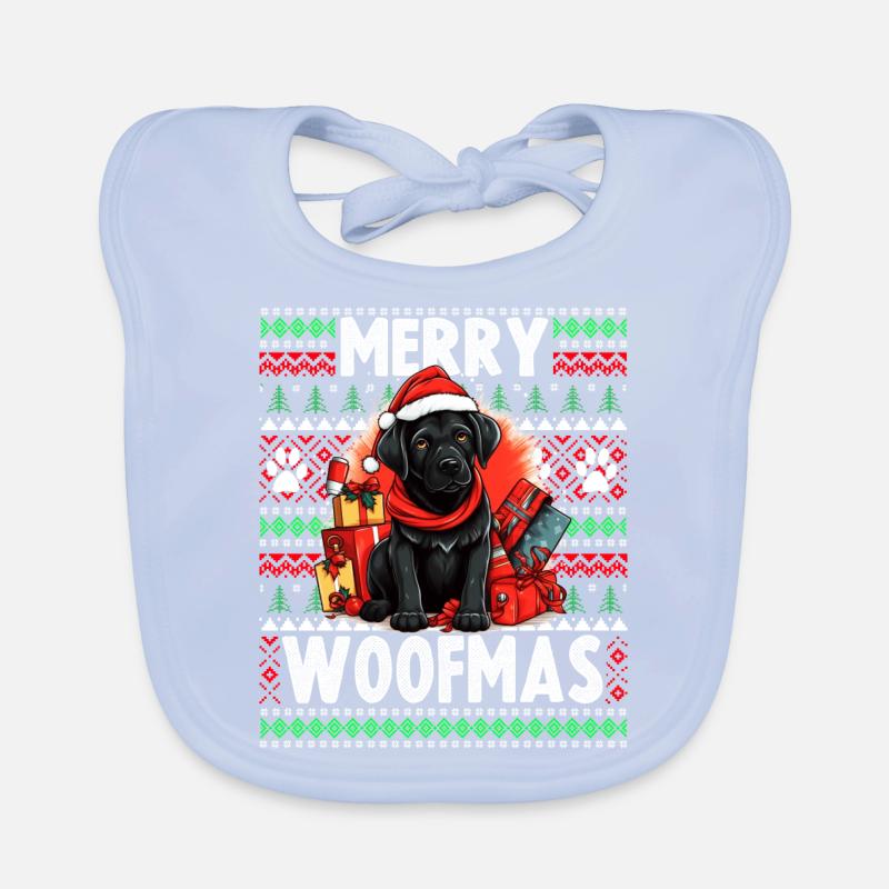 Hässlicher Weihnachtspullover Schwarzer Labrador Hund - Dog Ch Baby Bio-Lätzchen