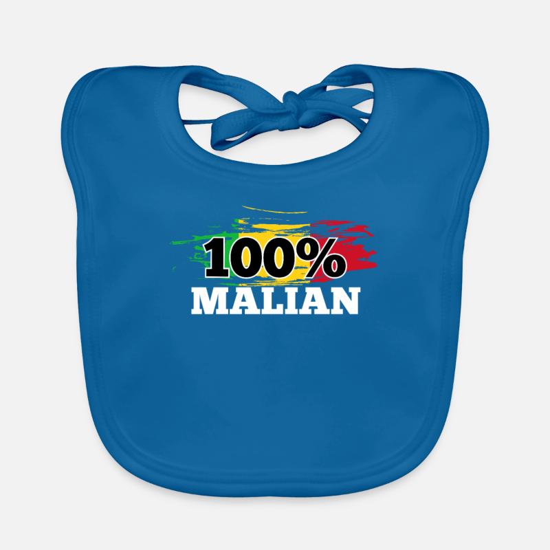 Malien - Bavoir bio Bébé - bleu paon