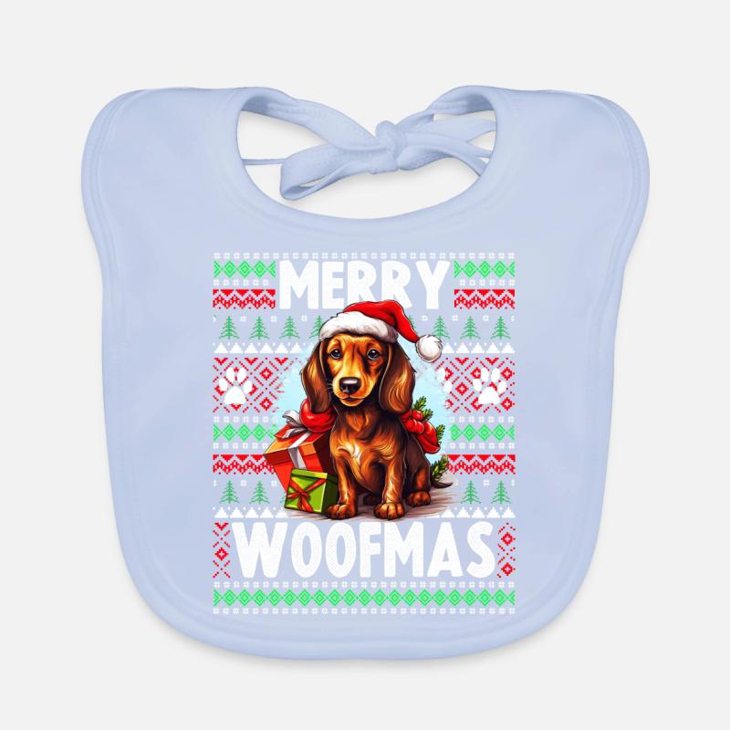 Hässlicher Weihnachtspullover Dackel Hund - Hund Weihnachten Baby Bio-Lätzchen
