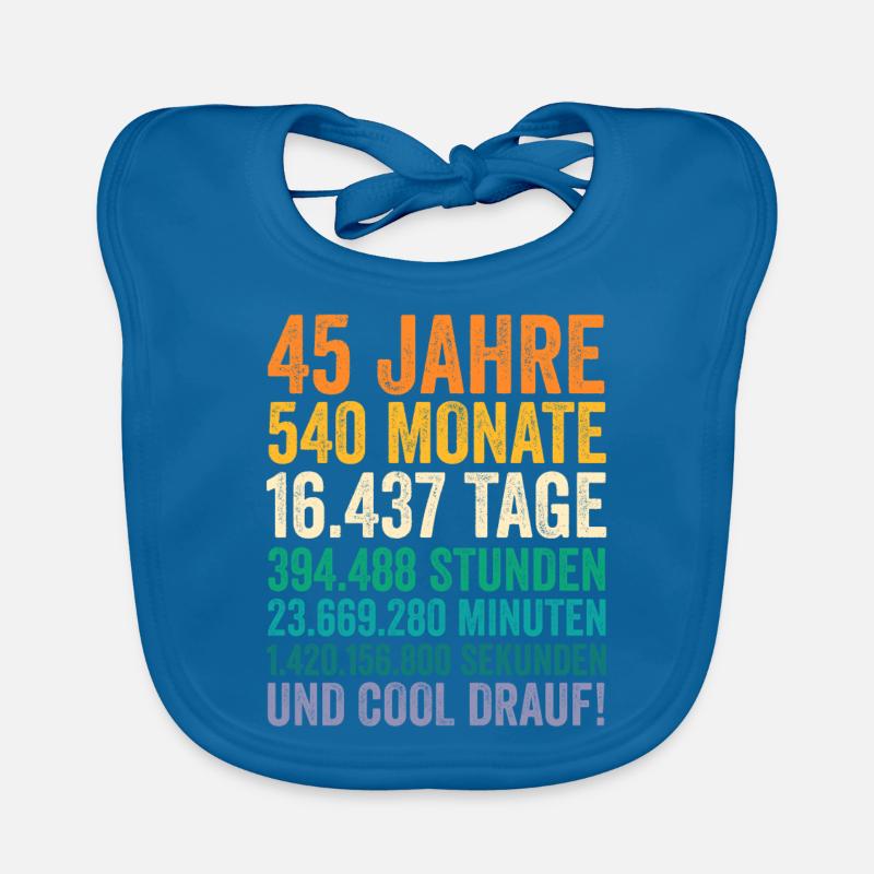 45 Jahre Fünfundvierzigster Geburtstag Baby Bio-Lätzchen