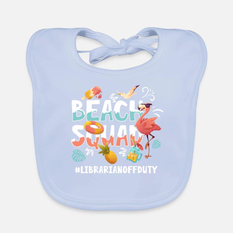 Bibliothécaire Vacation Beach Group Bavoir bio Bébé