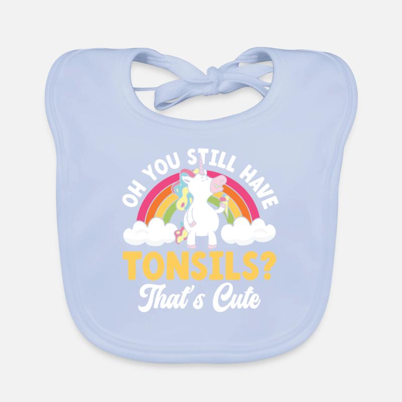 Tonsils Süßes Einhorn Eis Creme Mandelentfernung Baby Bio-Lätzchen