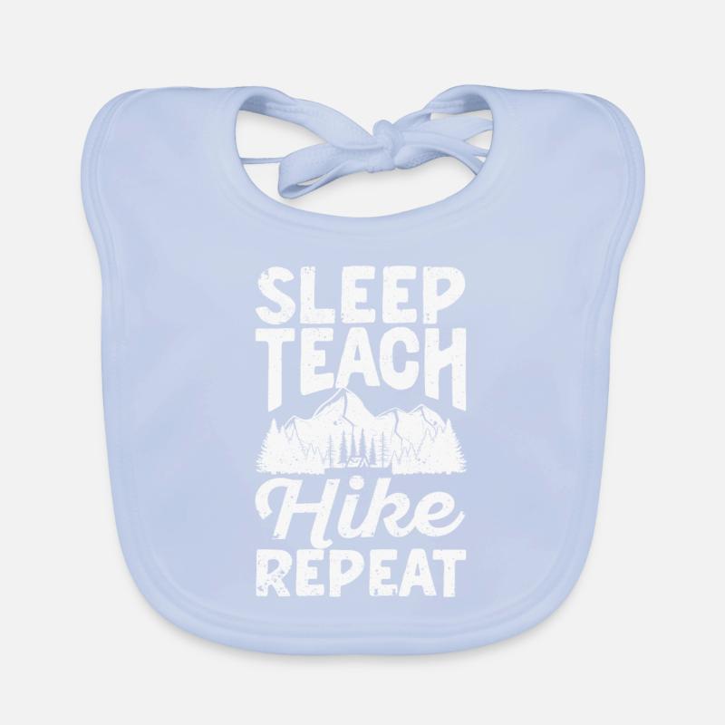 Dormir, Enseigner, Randonnée, Répéter, Drôle, Enseignant Bavoir bio Bébé