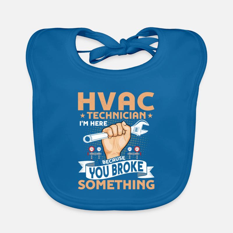 HVAC Technician I'm Here Installer AC Tech Baby Bio-Lätzchen