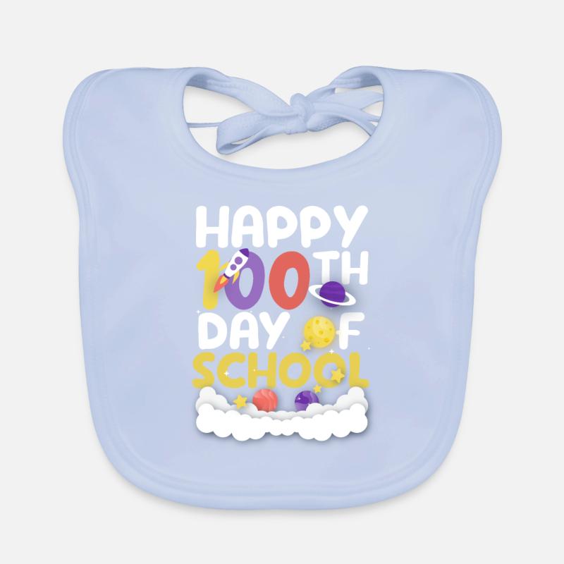 Joyeux 100e jour d’école Space Planet Funny Bavoir bio Bébé