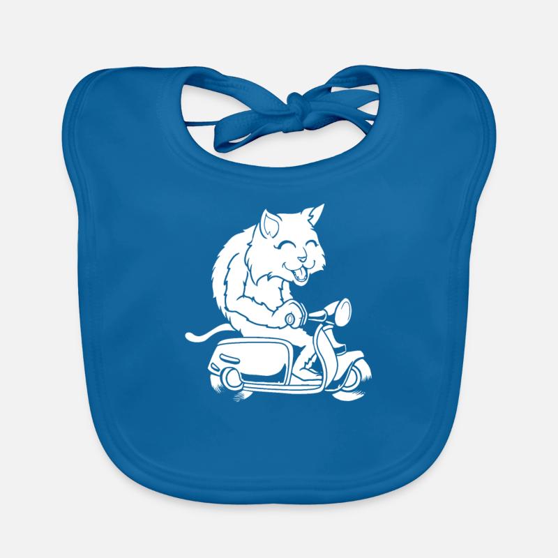Motorroller Katze Baby Bio-Lätzchen