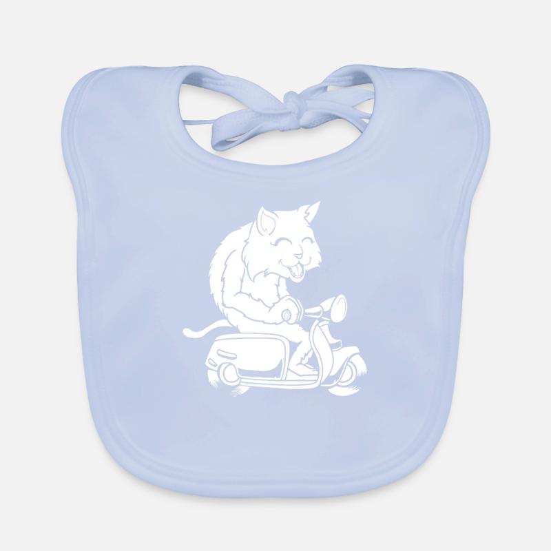 Motorroller Katze Baby Bio-Lätzchen