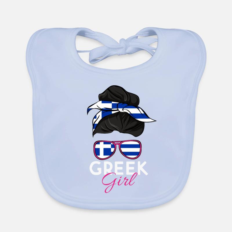 Griechisches Mädchen Baby Bio-Lätzchen