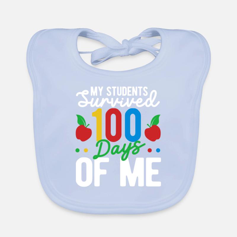 My students survived 100 days teacher 100th day Organic Baby Bibs