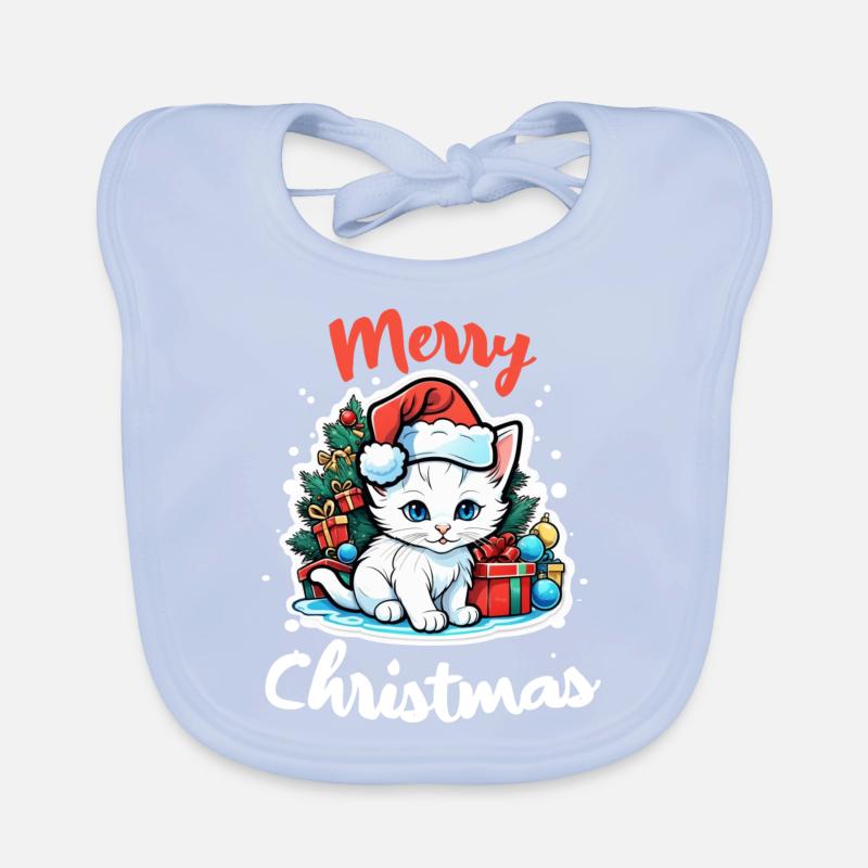 chat noel - joyeux noel Bavoir bio Bébé
