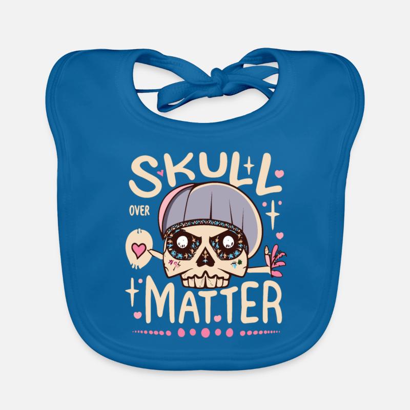 Skull Skull Skulls Skull Saying Organic Baby Bibs