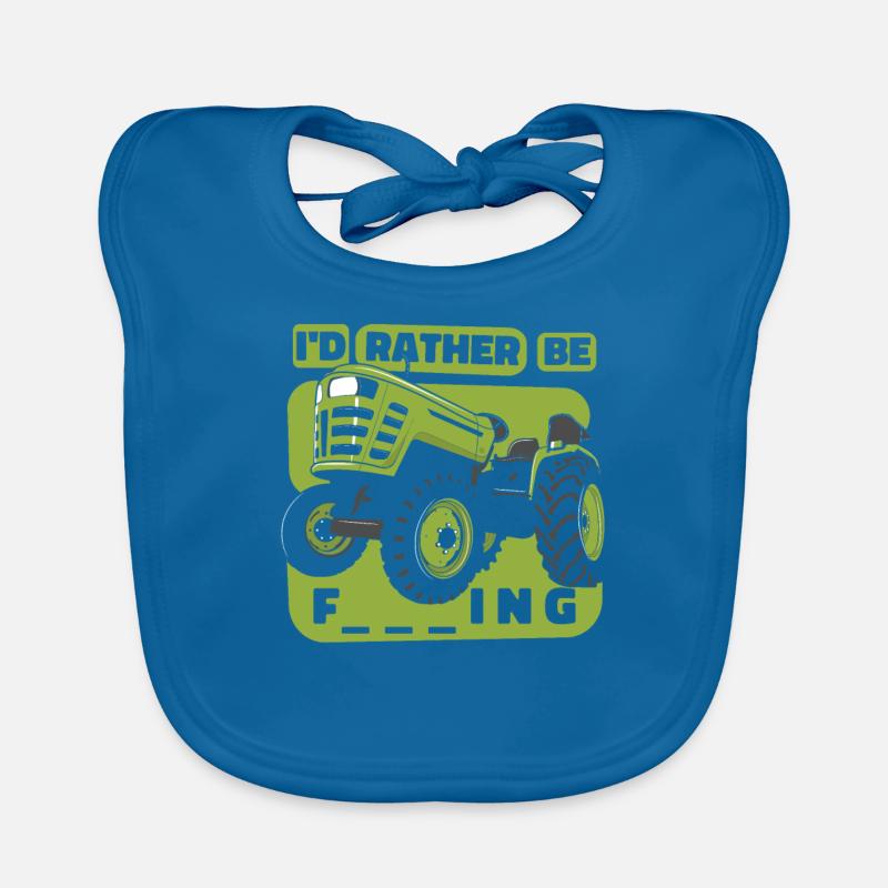I'd rather be farming organic farmer farmer Organic Baby Bibs