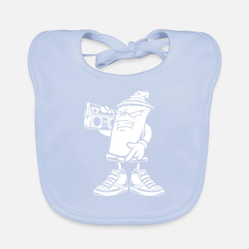 Ghettoblaster Spray Paint Organic Baby Bibs