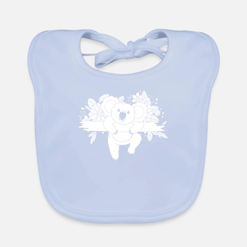Koala Bear Flowers Organic Baby Bibs