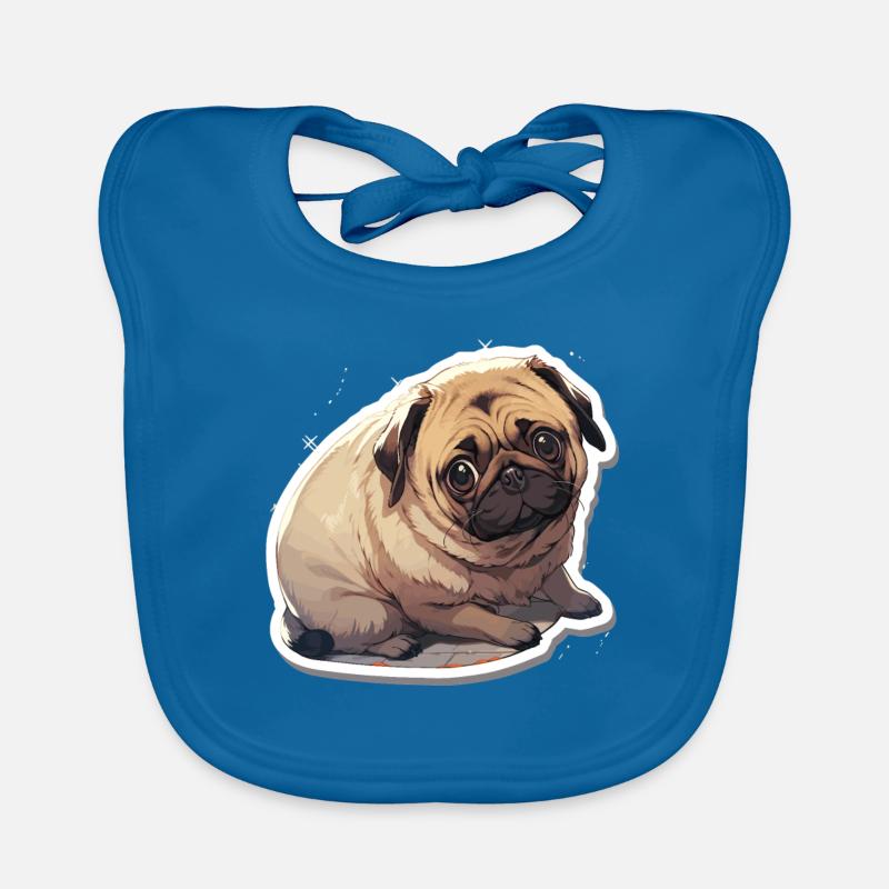 Mops Mops Hund Mops Leben Mops Geschenke - Baby Bio-Lätzchen - Pfauenblau