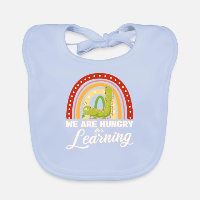 We're hungry for learning Funny rainbow Organic Baby Bibs