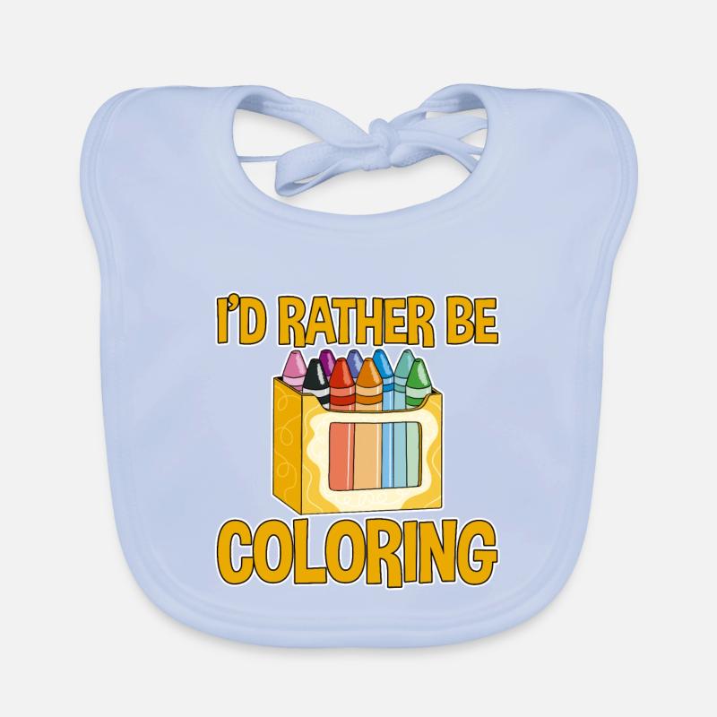 I'd Rather Be Coloring Organic Baby Bibs