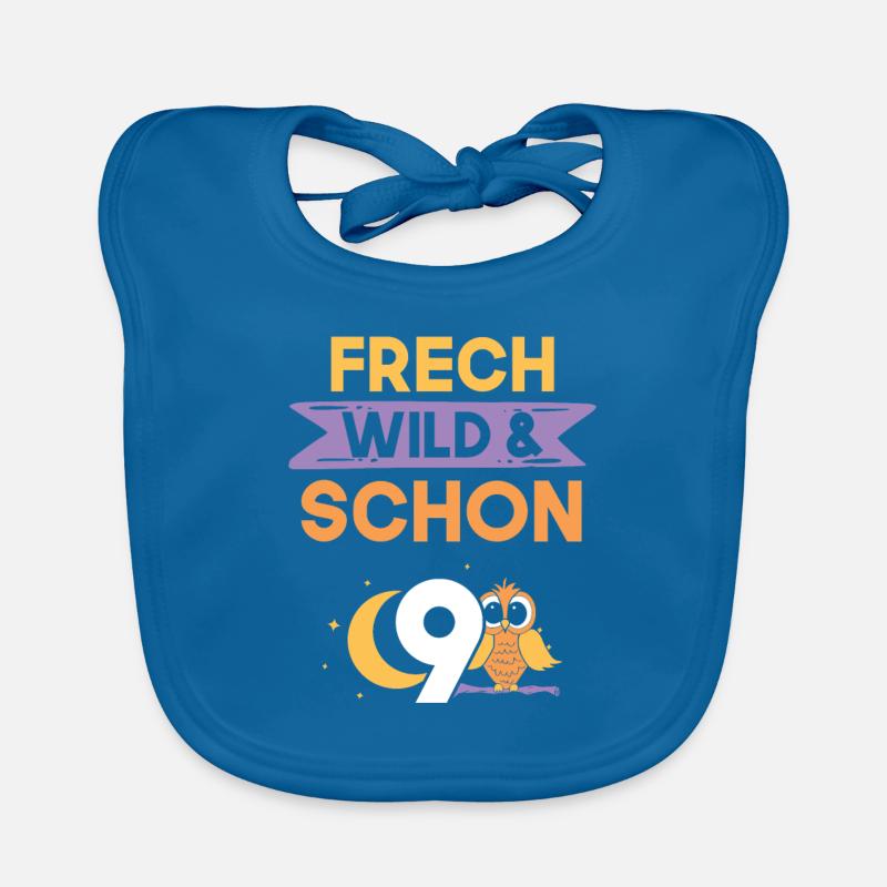 9 Jahre Geburtstag Junge Mädchen Eule Baby Bio-Lätzchen