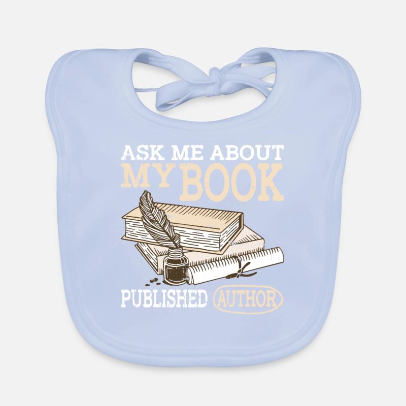 Ask Me About My Book, Published Author 2 Organic Baby Bibs