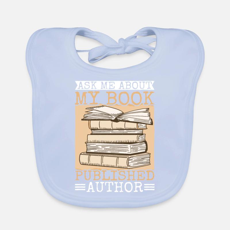 Ask Me About My Book, Published Author Organic Baby Bibs
