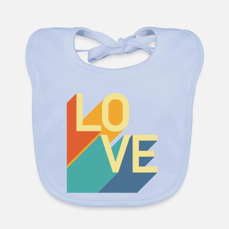 LOVE - Retro Organic Baby Bibs