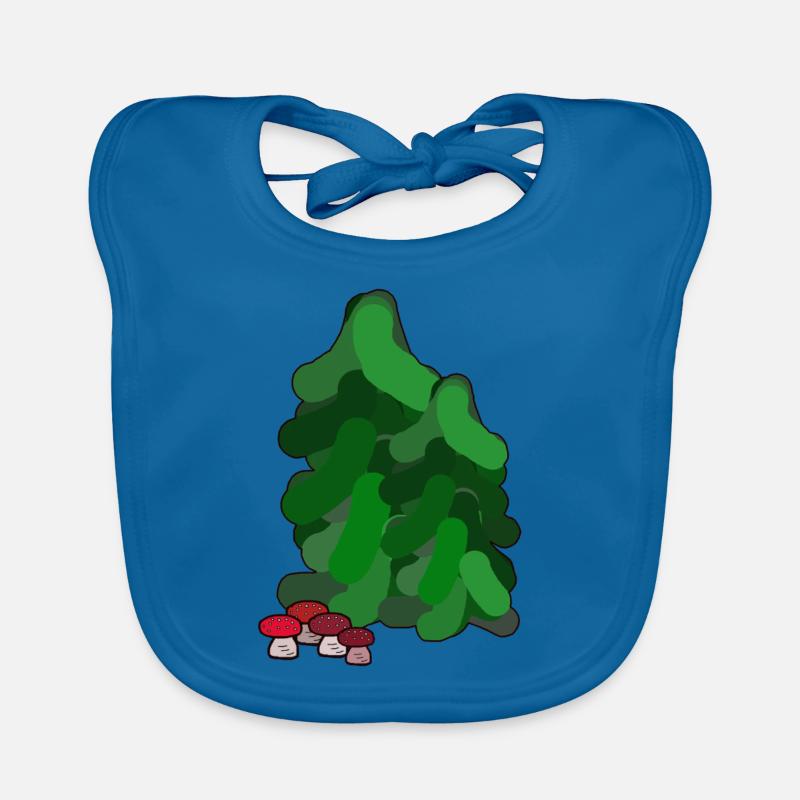 October Autumn Forest Fir Trees Toadstools Mushrooms Organic Baby Bibs