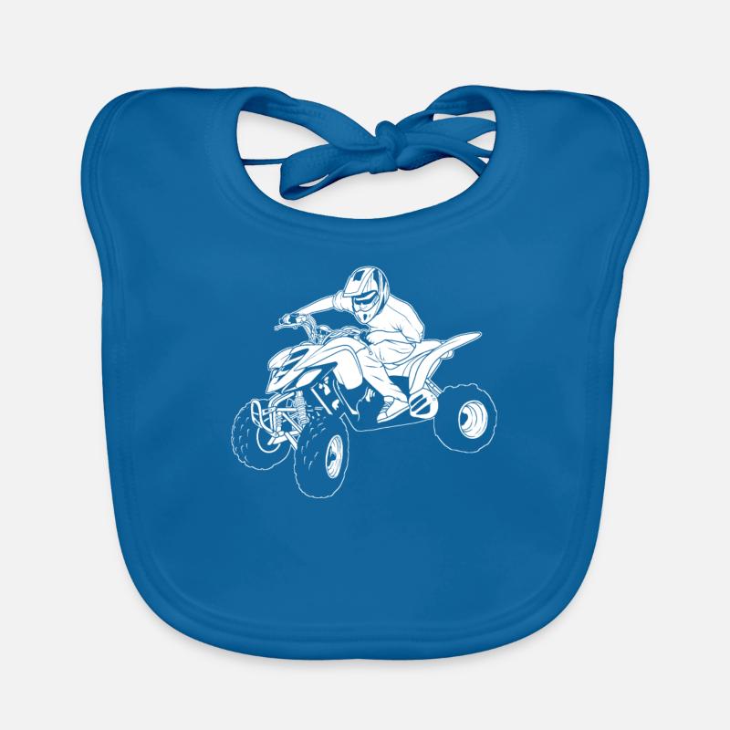 Quad - Bavoir bio Bébé - bleu paon