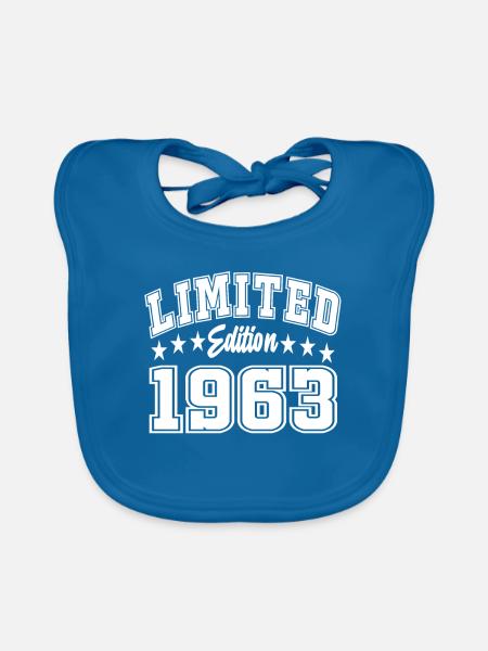 Édition limitée 1963 - Bavoir bio Bébé - bleu paon - Devant