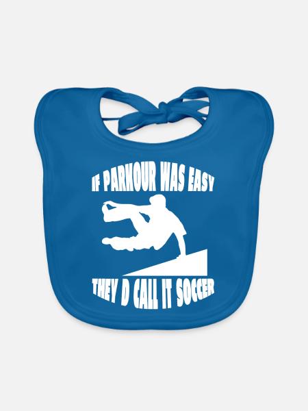 Parkour Runner Parkour Runner Cadeau Sports Extrêmes - Bavoir bio Bébé - bleu paon - Devant